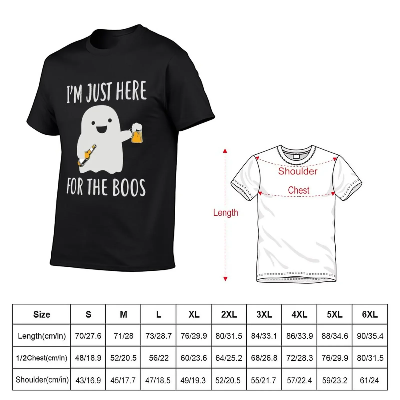 Im just here for the boos T-Shirt vintage anime shirt cute tops sports fans plus sizes plain black t shirts men