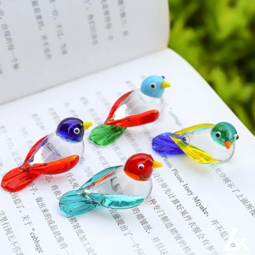 New Transparent Glass Bird Figurine Handmade Home Decoration Bird Ornament Mini Decorative Figurine