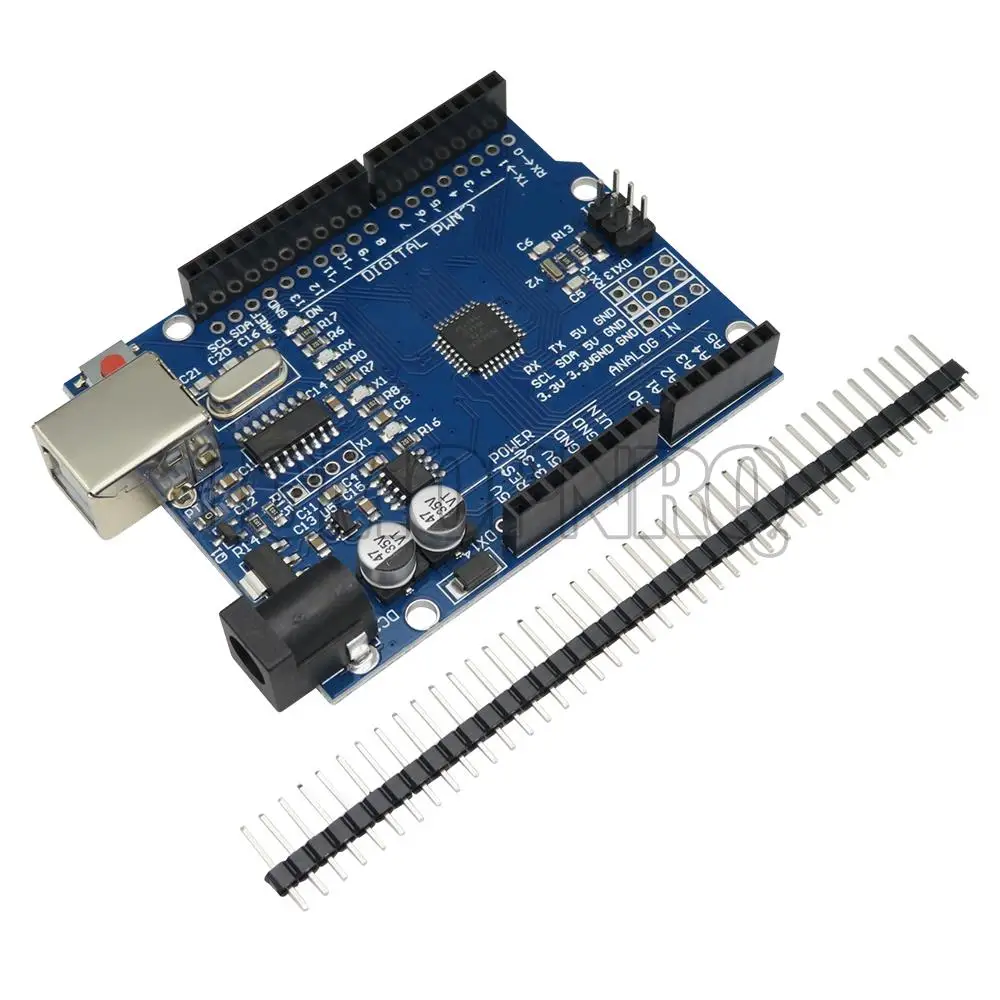 UNO R3 Development Board ATMEGA328P CH340 / ATEGA16U2 Compatible For Arduino R3/R4 UNO Proto Shield Expansion Board With Cable