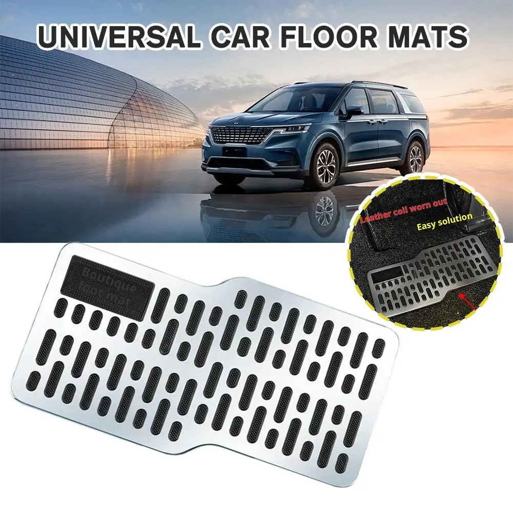 Universal Car Floor Mat Stainless Steel Car Wear-resistant Pedal Thickened Pedal Board Main Cab Metal Repair Protective Foot Mat