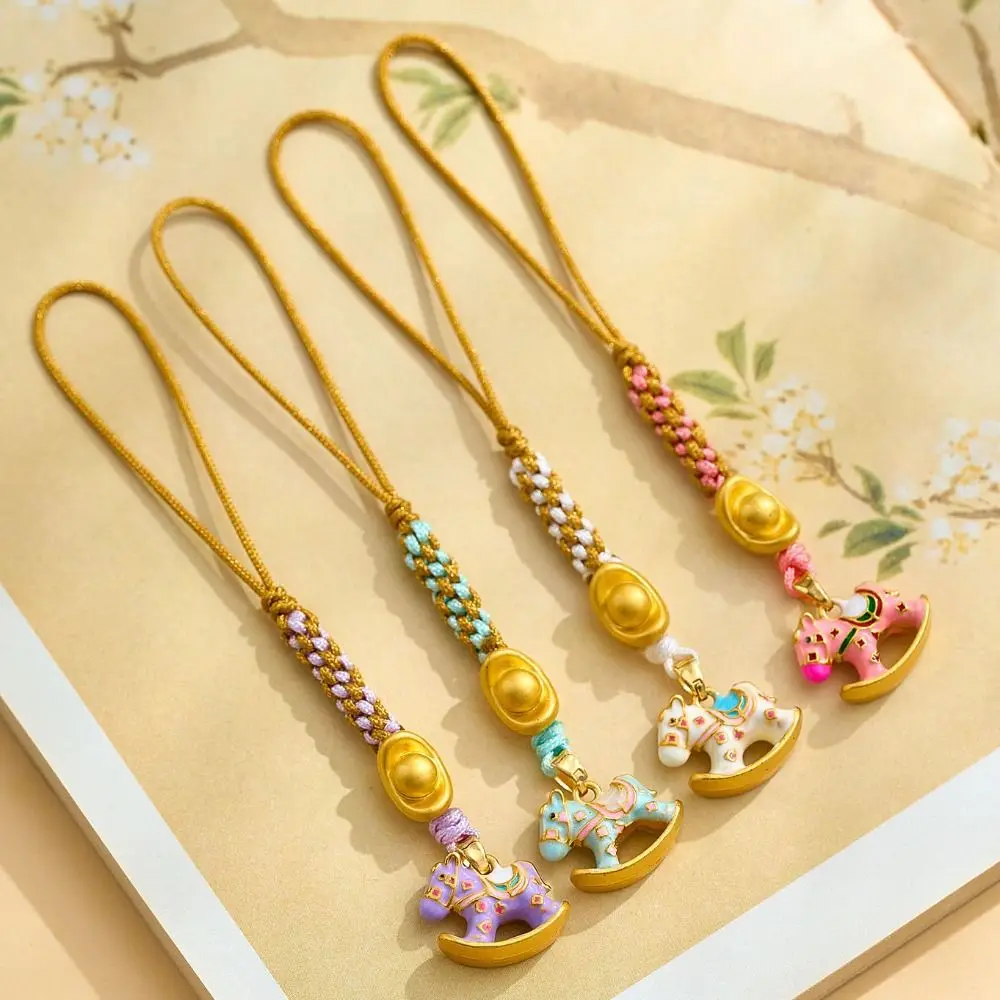 

Good Luck Horse Year Phone Strap Anti Loss Universal Zodiac Hors Phone Lanyard Cute Chinese Style Mobile Phone Case Keychain