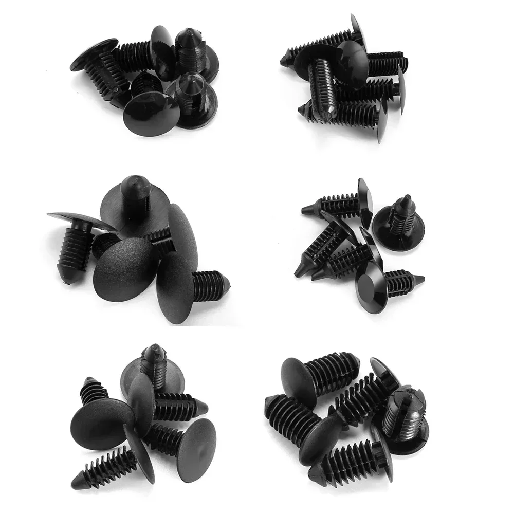 30pcs Car Fender Bumper Push Pin Clip Black Universal Rivet Plastic Snap Tools Screw Clips Fastener