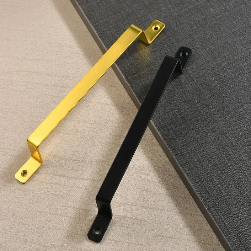 2pcs Black simple furniture hardware Drawer cabinet door handle American cabinet wardrobe handle Iron metal material hardware