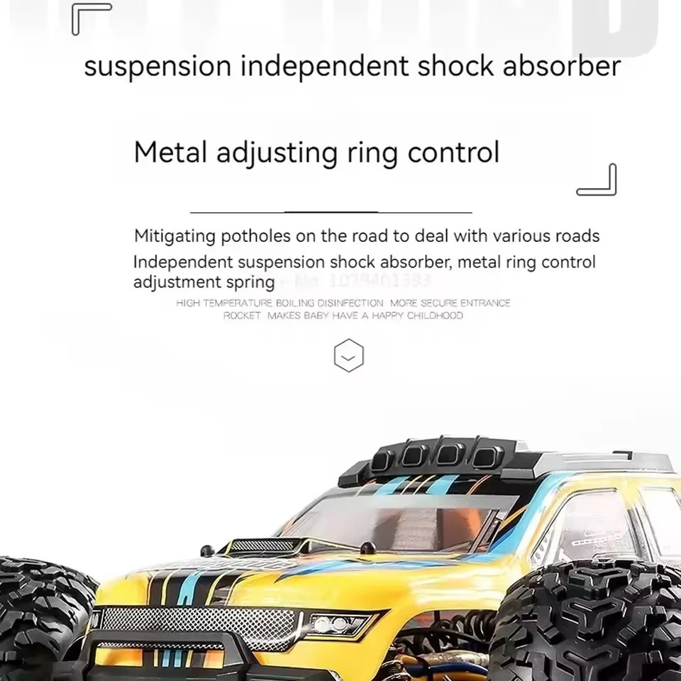 Brushless 80km/h High Speed Off-Road Climbing Remote Control Car 1/10 Scale 4WD Waterproof 200M Metal 3 Differential RC Car