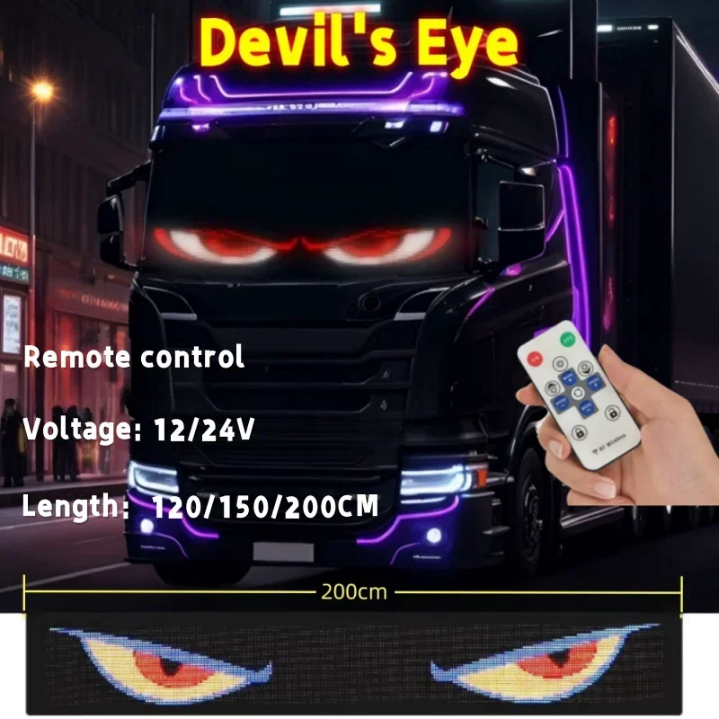 

Soft Foldable Remote Control Truck Devil Eye LED Matrix Pixel Panel Lighting Graffiti Scrolling Stickup Text Board Windshield