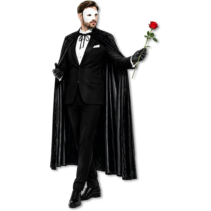 5 Pcs The Opera Costume Accessories Men  Phantom Masquerade Costume Set Tie Gloves for Opera Show Halloween
