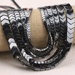 Natural Black Hematite Triangular arrow Stone Loose Spacer Beads for Jewelry Bracelet Making DIY Accessories 4 6 8 10mm findings