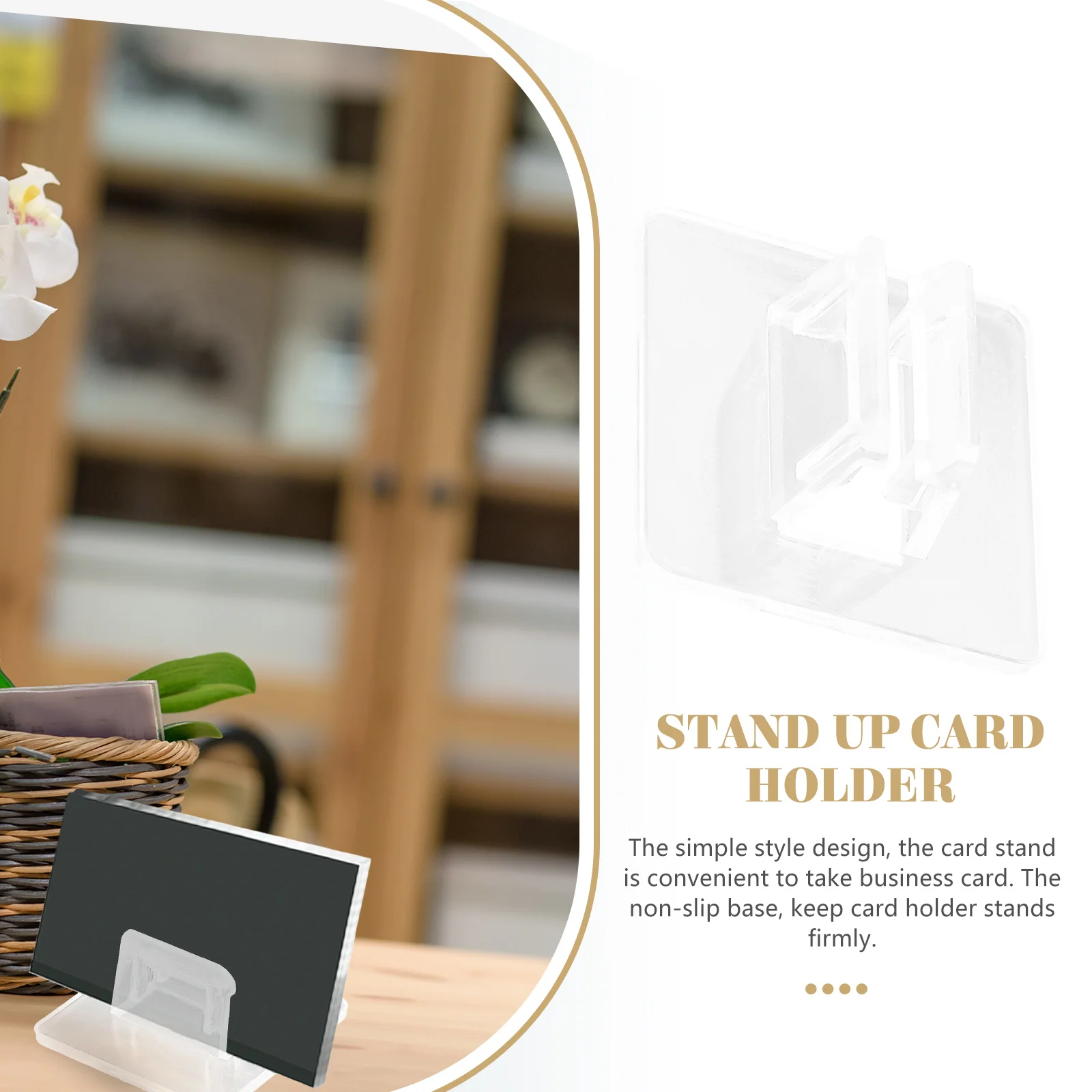 

50Pcs Business Card Holder Plastic Sturdy Non Slip Base Office Card Stand Desk Organizer Modern Simple Style Game Pieces