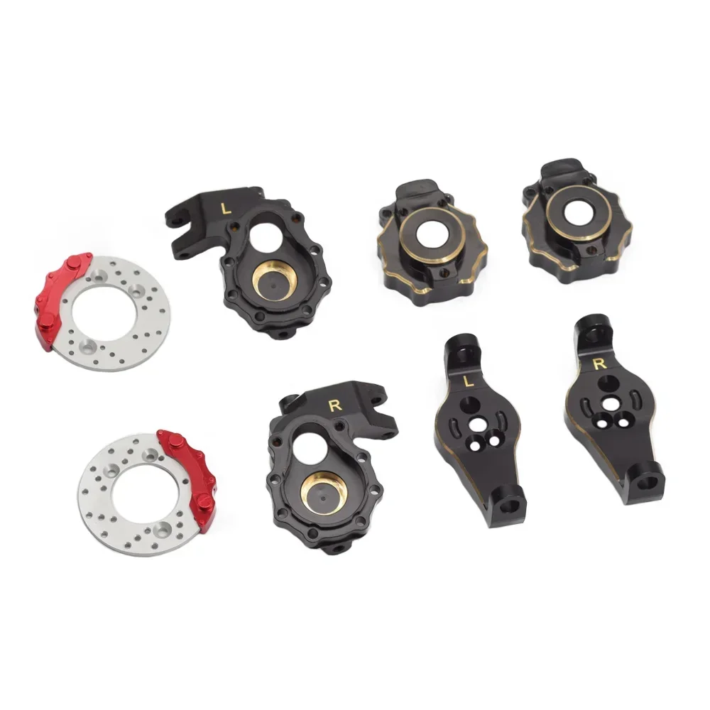 

Brass Front Portal Drive Housing Steering Knuckle, C Hub, Portal Cover & Caliper Set for 1/10 RC Crawler TRX4 TRX6 Parts