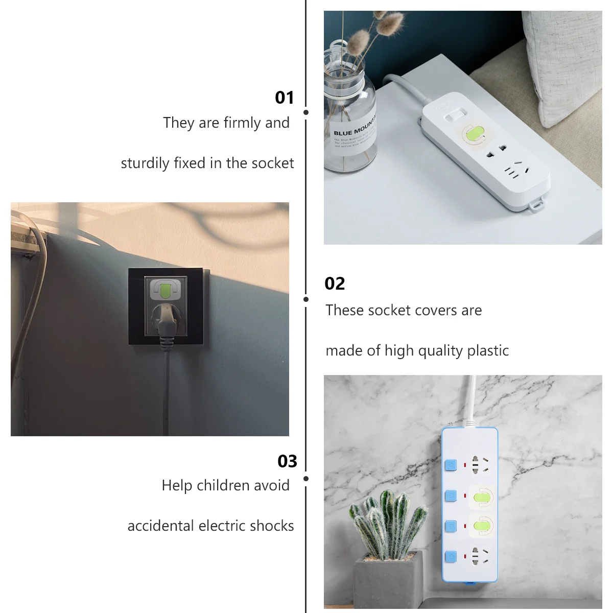 

24Pcs Safe Outlet Covers Childproof Socket Protectors ABS Plastic Electrical Socket Secure Cover Protection Outlet Cover