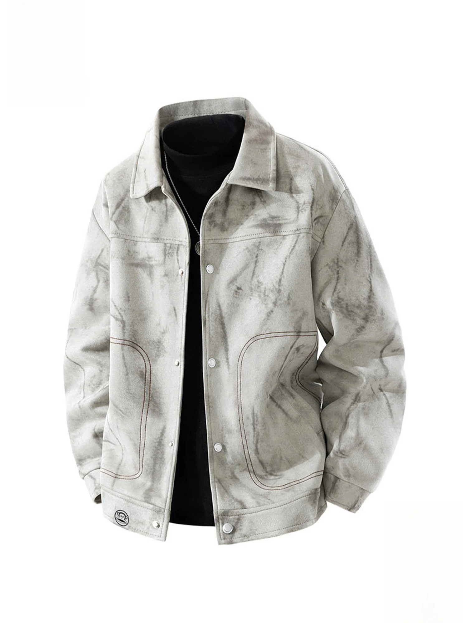 

PaulFrank Retro Workwear Jaet Men's Loose Dyed Casual Collared Outerwear Spring New Sle Big Mouth Monkey Polyester Fiber