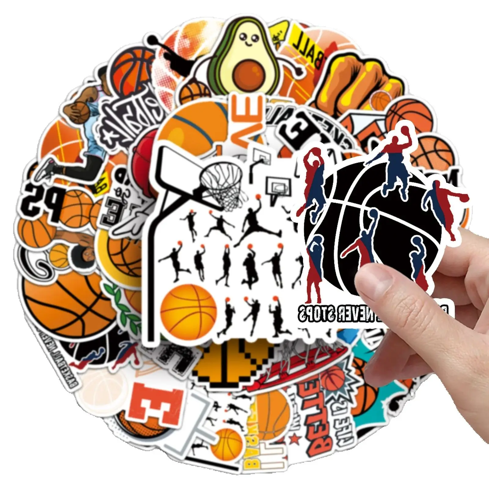 50 pçs dos desenhos animados basquete adesivo graffiti bagagem capacete carro guitarra diy personalizado adesivo de parede brinquedo decoração