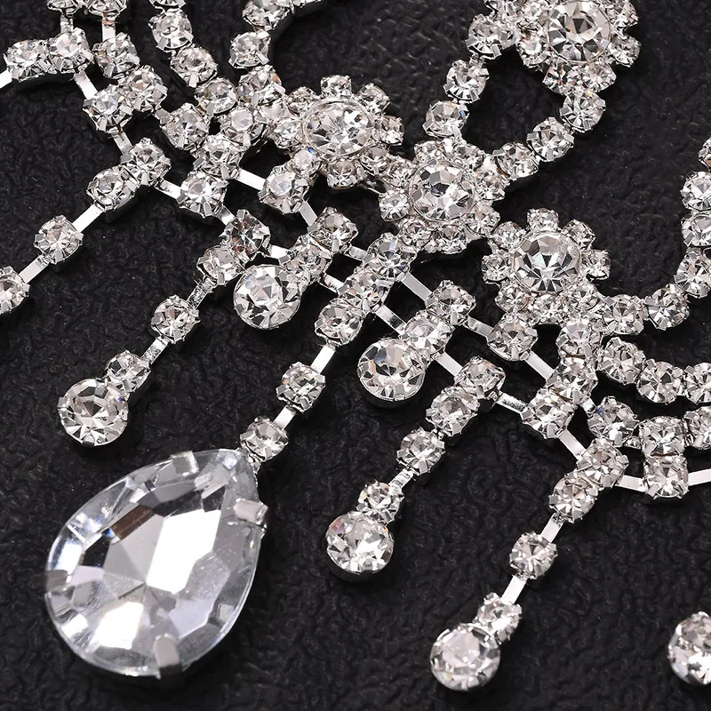 HQ مجوهرات الشعر الفاخرة حجر الراين للنساء شبكة أغطية الرأس تزيين غطاء الرأس الموضة شرابة سلسلة الشعر قلادة إكسسوارات الشعر