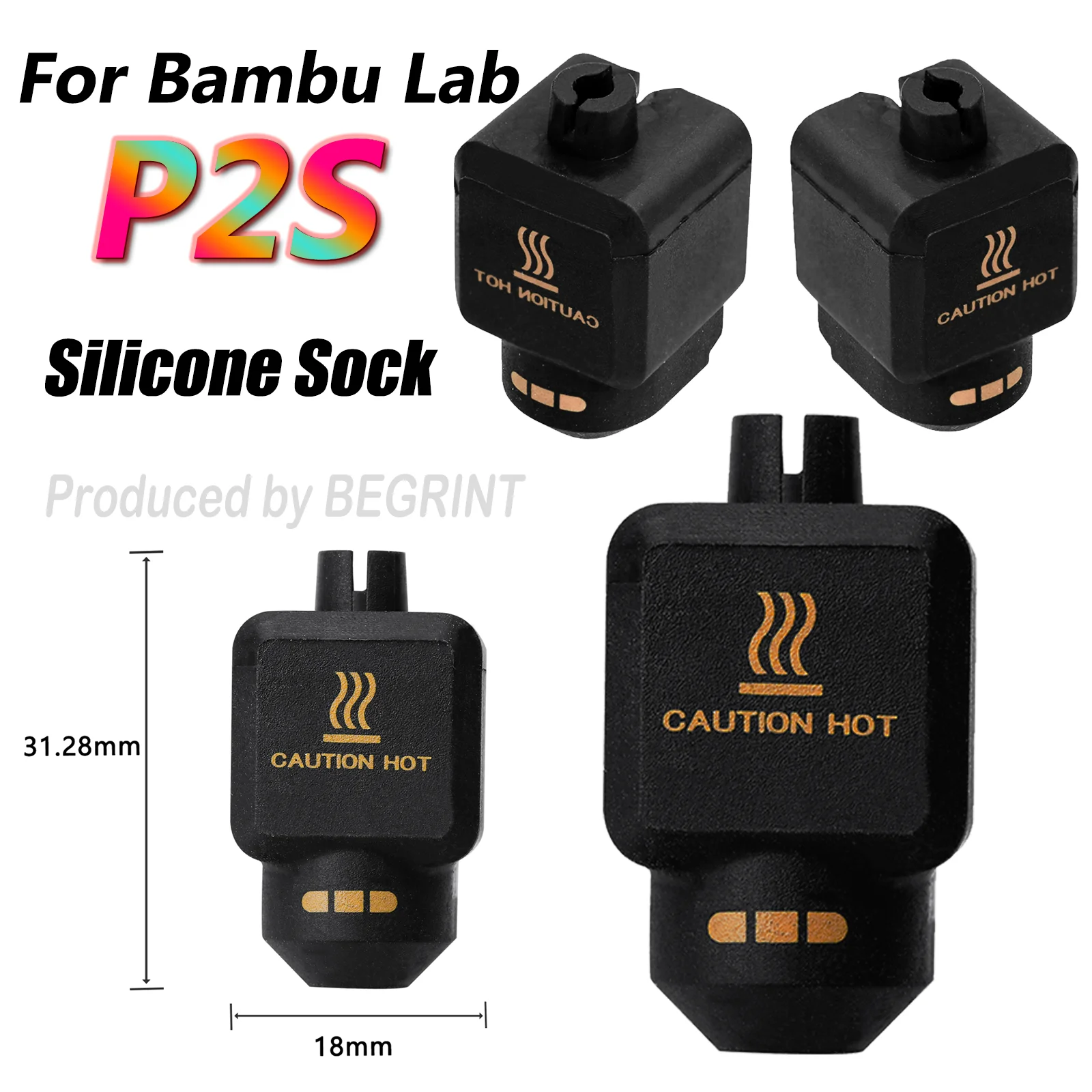 

Silicone Socks For Bambu Lab P2S Case Heating Block Silicone Sleeve Bambulab P2S H2D H2S Hotend Heat Insulation Case Cover