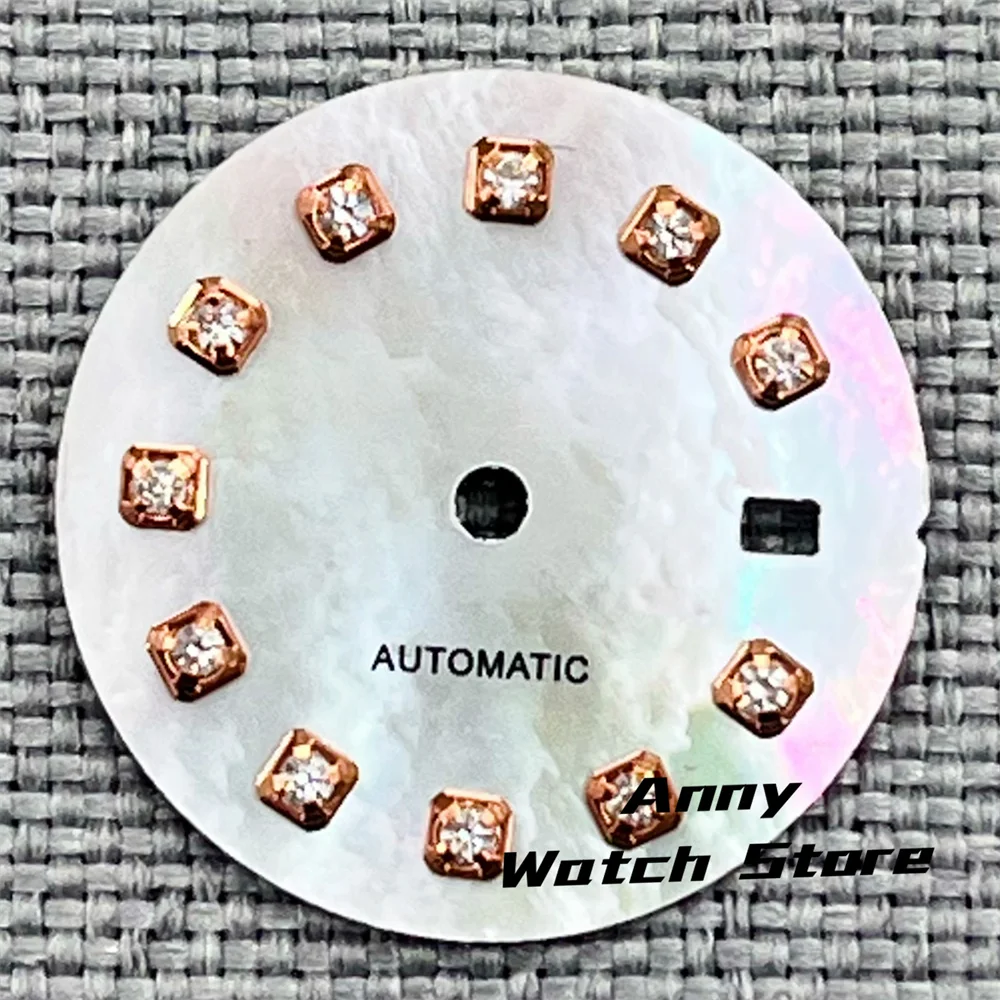 20.5mm Watch Dial For 26mm Ladies Watch Sunburst Black Gray White Mother Pearl Dial Diamond Fit NH05A NH05 Automatic Movement