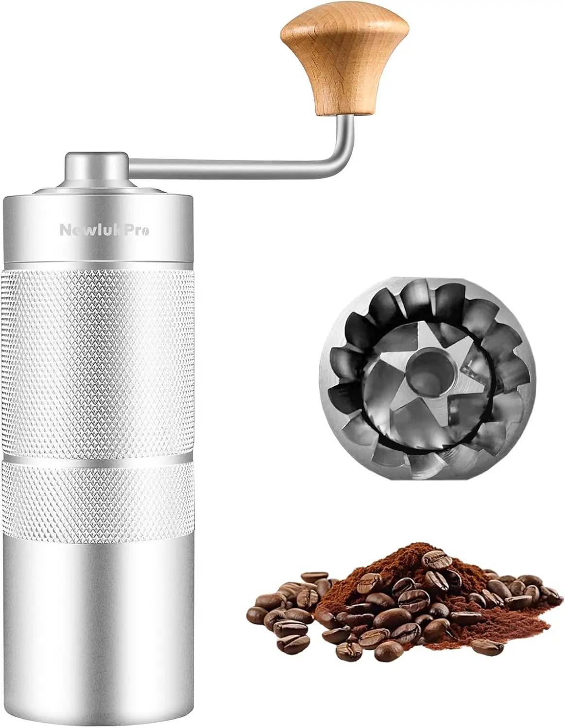 

Manual Coffee Grinder with Conical Burr, Double Bearings for Smooth Espresso and French Press, 25g Capacity, Portable