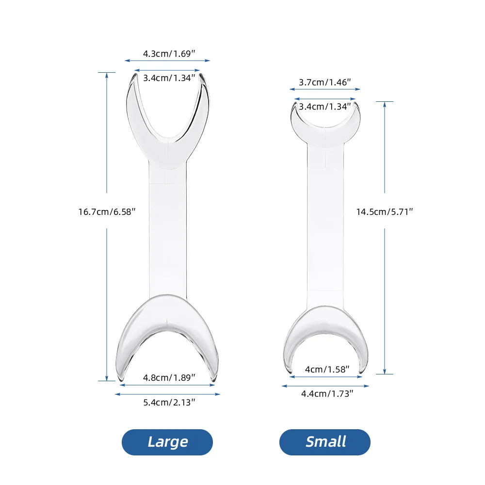 AZDENT 4pcs Black/Transparent T-Shape Mouth Double Head Retractor Mouth Opener Orthodontic Teeth Mouth Opener Dentist Tool