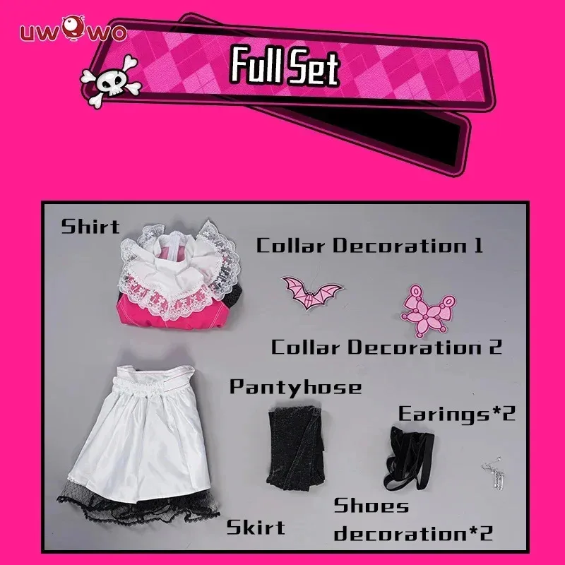 En Stock Monster High: disfraz de Cosplay de Dráculaura, traje rosa, disfraz de vampiro de Anime para mujer, disfraces de Halloween