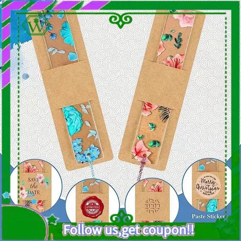 

Reliable-Sleeves Brown Book Markers Cover Holder Blank Display Cards DIY Bookmark 100Piece