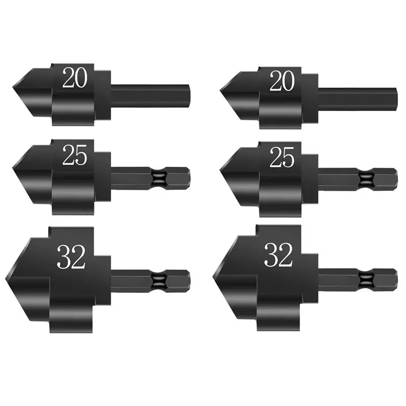 

LLCS-6Pcs PPR Lifting Stepped Drill Bit Reamer Drill For Water Pipe 20Mm/25Mm/32Mm Water Tube Repair Drill Connection Tools