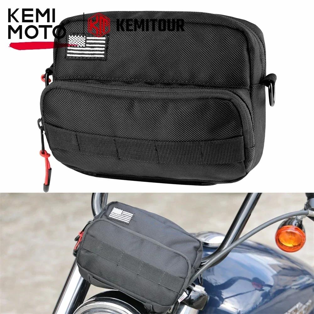 

Motorcycle Handlebar Bag Shoulder Bag Universal Multifunction Storage Barrel For Scooter Cruiser Touring Street Bike For UTV ATV