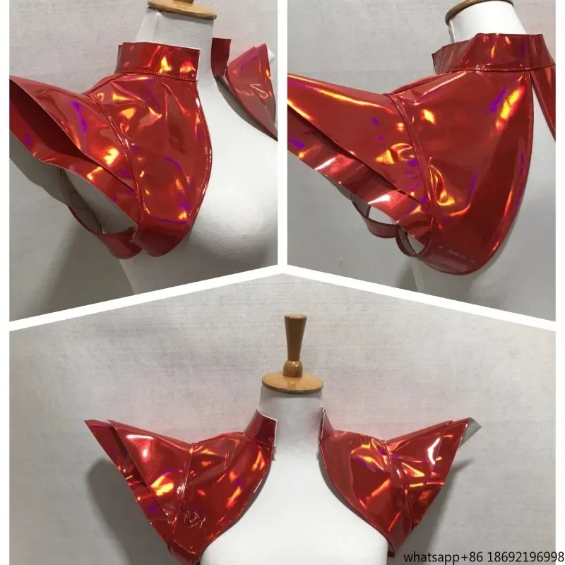 Show Model Catwalk Gold Metal Glossy Gold and Silver Shawl Small Flying Shoulder Robot Technology Shoulder
