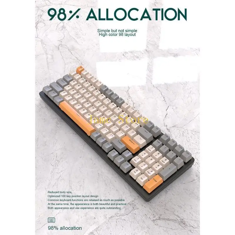 

LX0B K3 Механическая клавиатура 980 Game 100 клавиш Игровая компьютерная клавиатура Офисные принадлежности