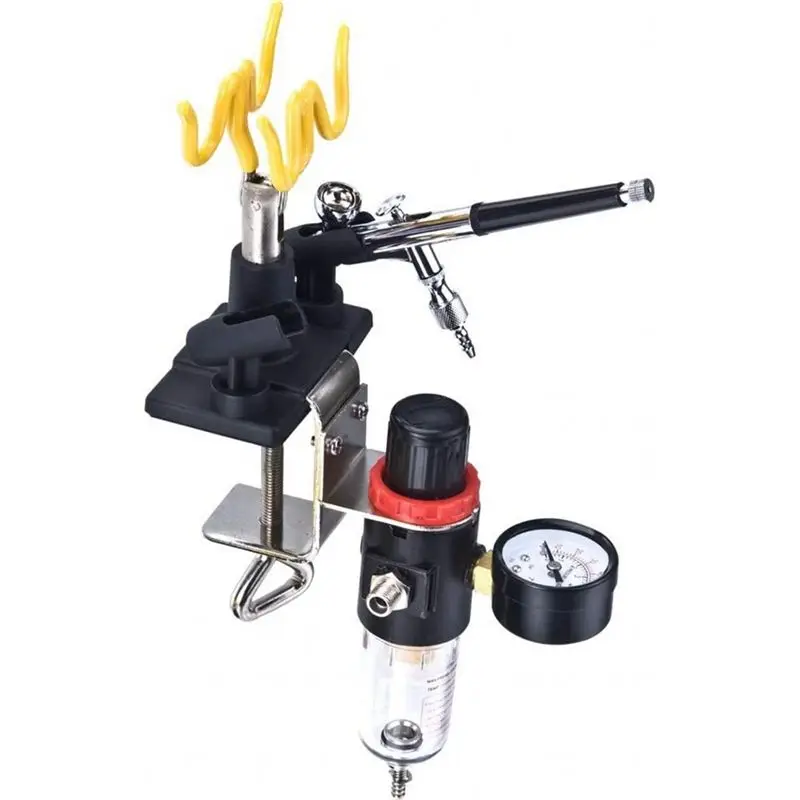 Kit 4 Mount Airbrush Tabletop Bench Station Airbrush Holder For Airbrush 360 Degree Swivel Tilt Set-A27R