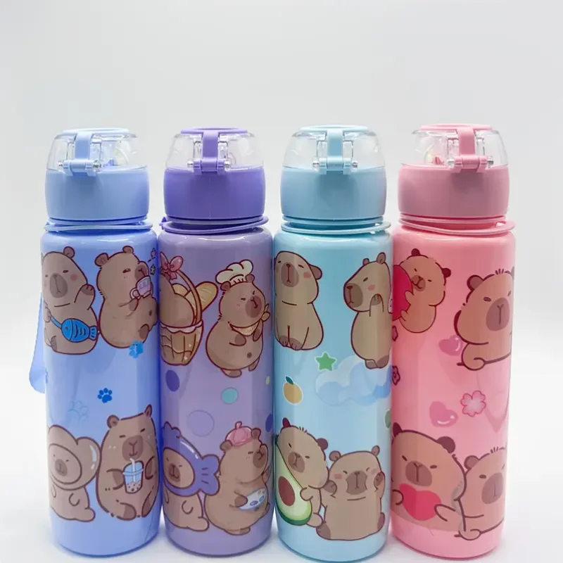 700ml Leak-Proof Water Bottle Visually Appealing Bear Water Bottle with Carry Strap - Portable for Sports & Fitness BPA Free