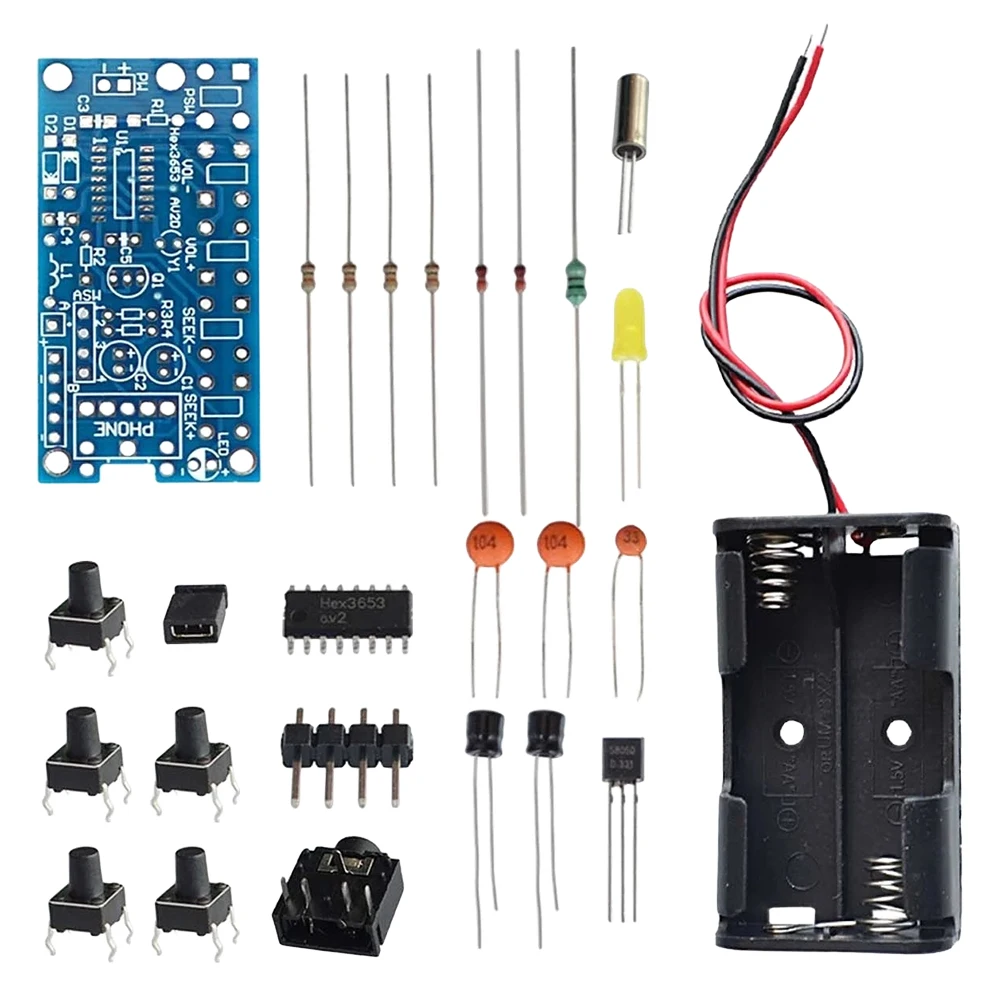 Wireless Stereo FM Radio Receiver Module PCB FM DIY Electronic Kits 76MHz-108MHz Wireless FM Radio Kit