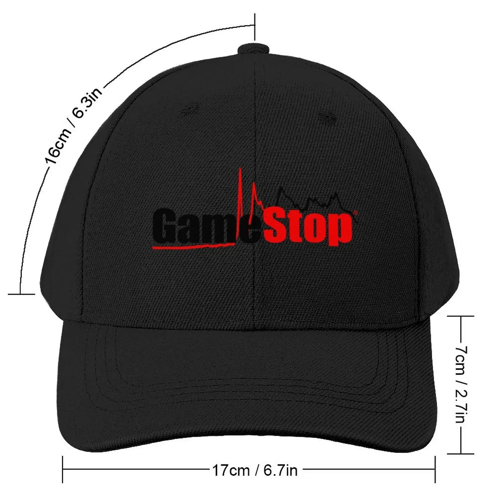 GameStop logo with GME chart Baseball Cap Hat Luxury Brand derby hat Hats For Women Men's