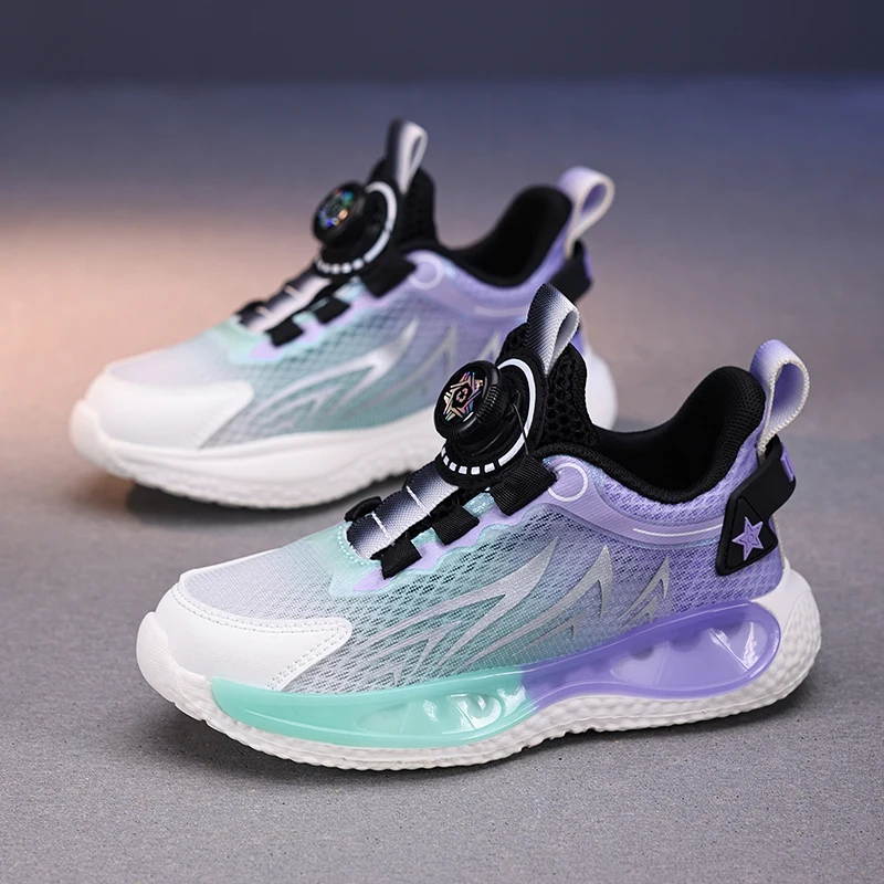 

Hot Selling Lightweight Childrens Sports Shoes Summer Breathable Fashionable Casual Shoes Soft and Stable Elastic Running Shoes