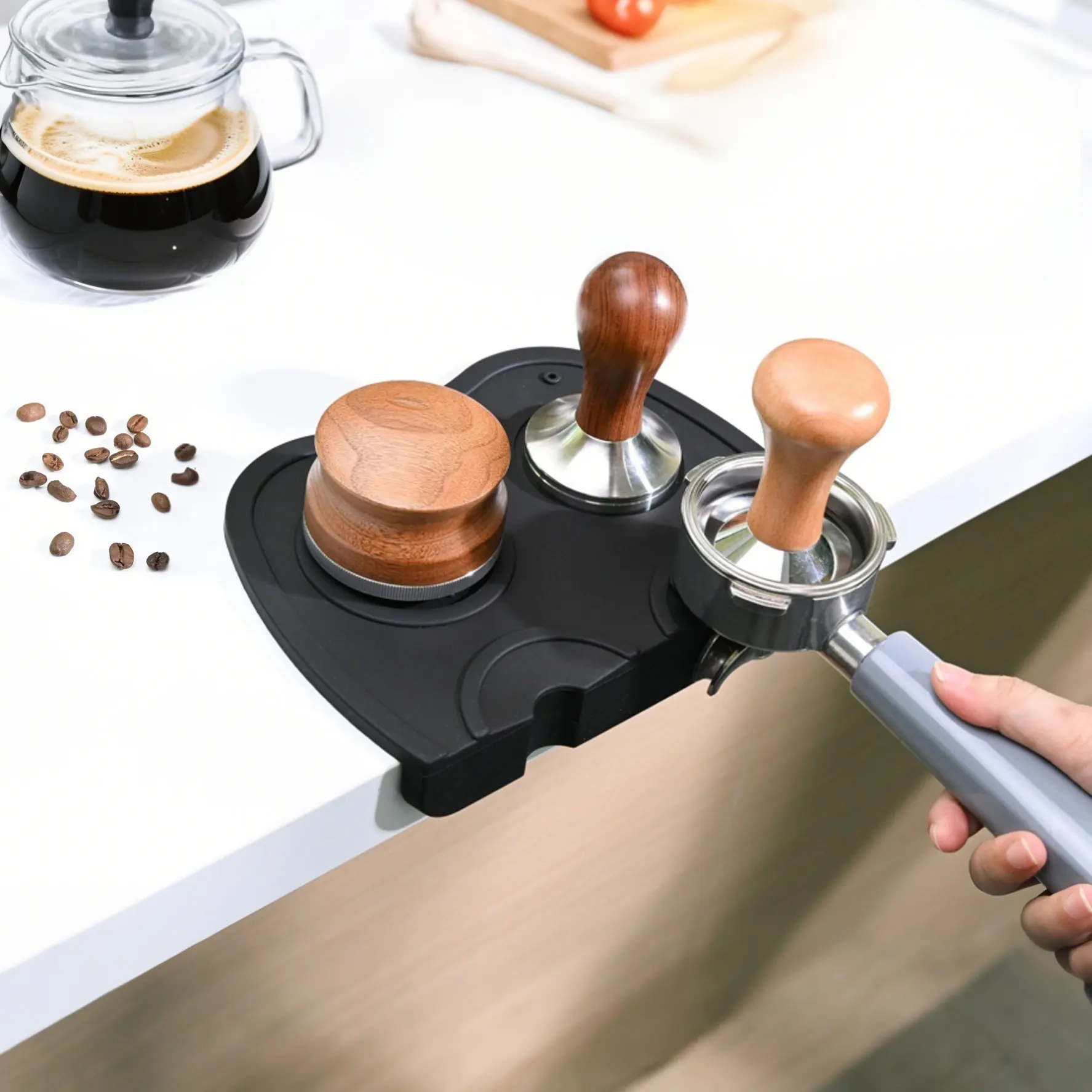 Espresso Tamper Mat Silicone Pad Coffee Tamping Mat Coffee Tamp Station Espresso Accessory Waterproof and Heat Resistant