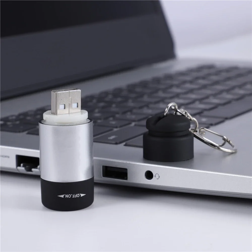 Portátil USB Recarregável LED Mini Tocha Lâmpada, Chaveiro Lanternas, Impermeável, Ao Ar Livre, Caminhadas, Acampamento, Tocha, Lanterna