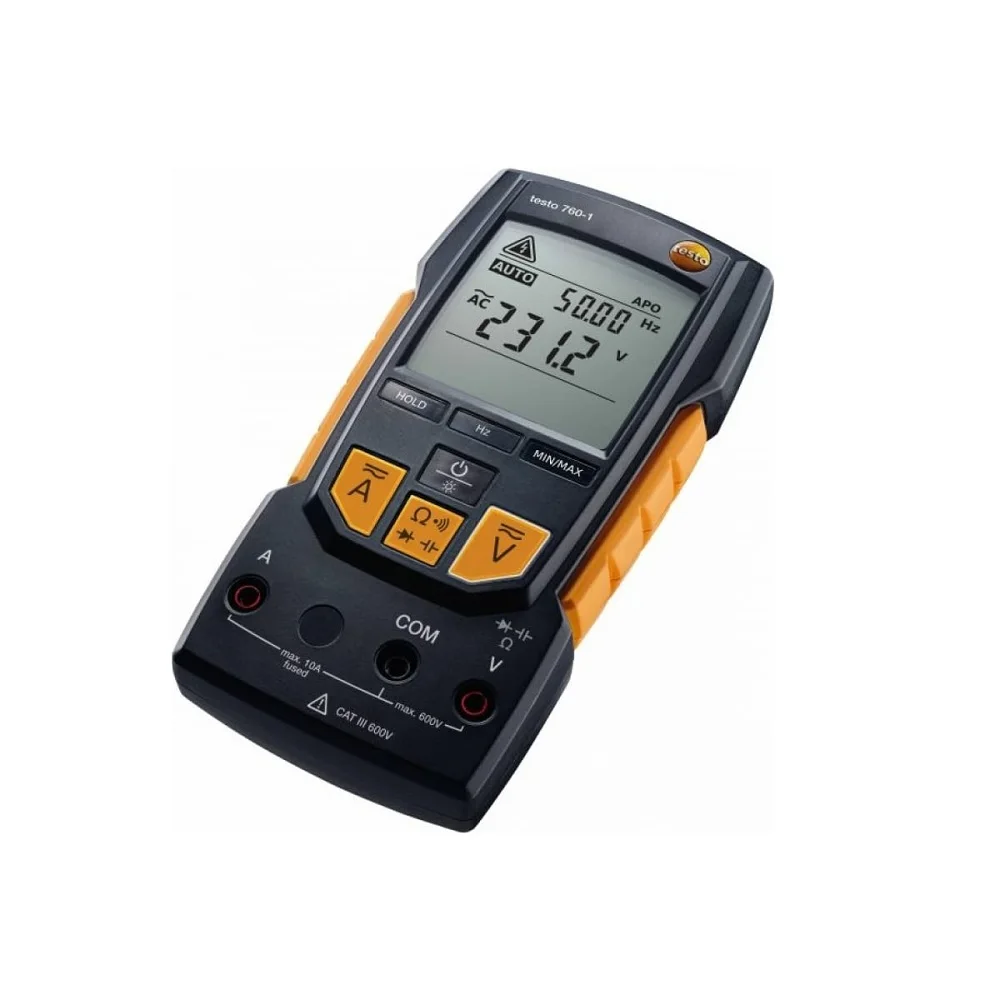 

TESTO 0590 7601 Handheld Digital Multimeter, 10A, 600V, 4000 Count