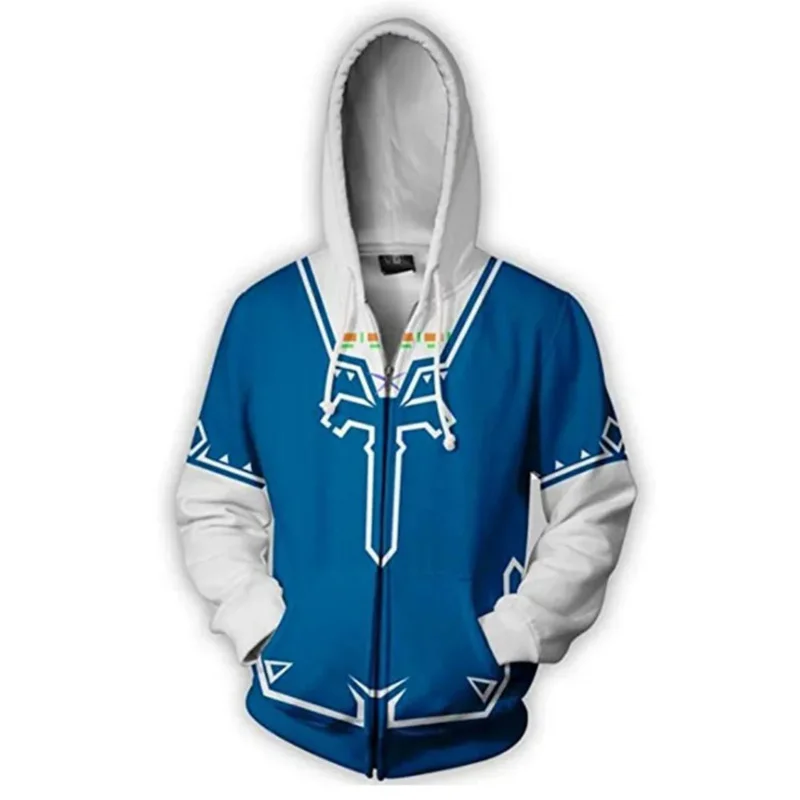 CGMGTSN gra Zeldas z nadrukiem 3D bluza z kapturem na zamek sweter przebranie na karnawał płaszcz na co dzień Halloween kurtka Anime uliczny dla mężczyzn kobiet