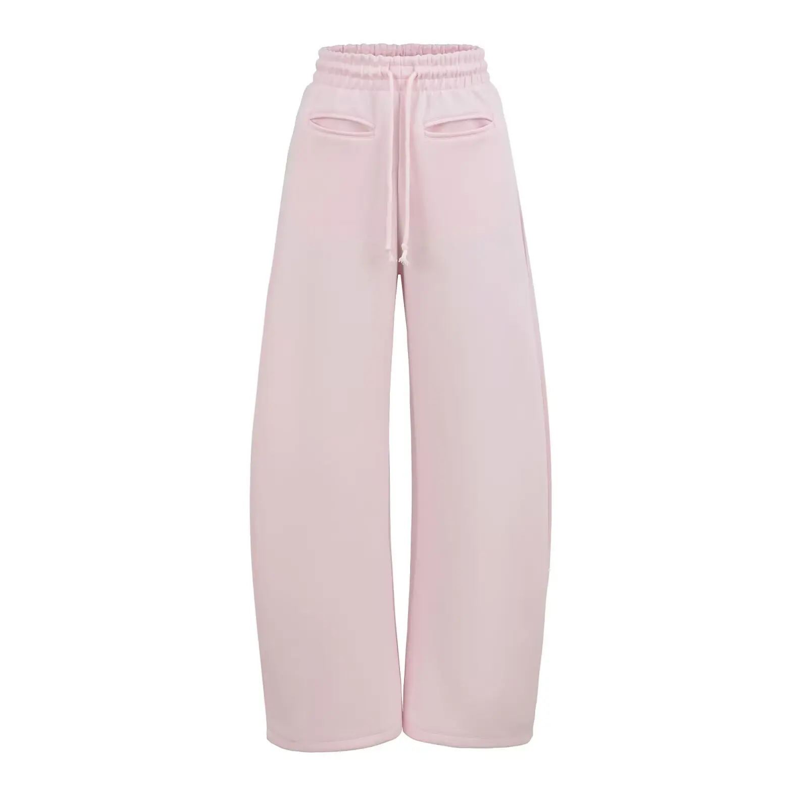 Pantaloni casual a gamba larga con strato d'aria retrò americano da donna Pantaloni casual larghi in vita elastica sottile quotidiana tutto-fiammifero misto cotone