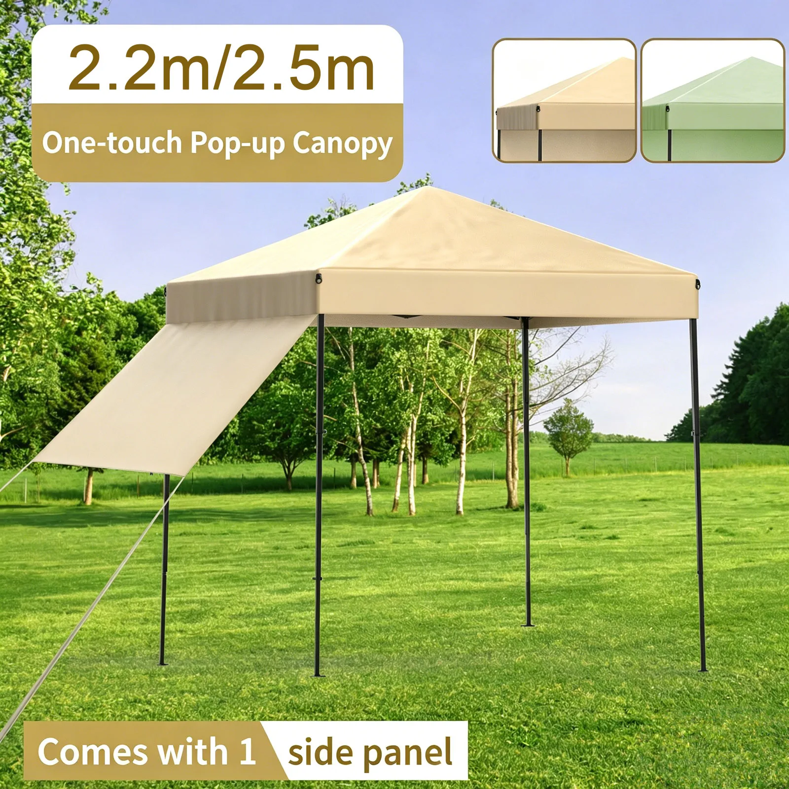 Tente de jardin pliable HiMiss, auvent imperméable avec protection UV, abri extérieur avec panneaux latéraux pour le camping, le jardin, la plage, installation facile
