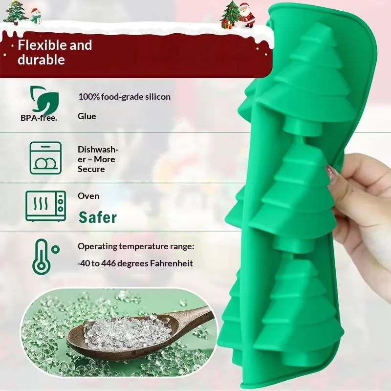 Christmas Silicone Chocolate Baking Molds for Cake Toppers,Santa Clause Snowman Xmas Tree Presents Gingerbread Stockings Molds
