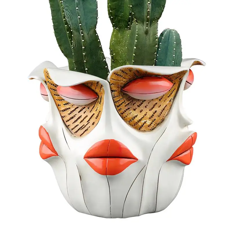 

Planter With Face Head Plant Pot Resin Crafts Indoor Succulent Pots Unique Flower Pots Home Art Decor Funny Plant Pots For