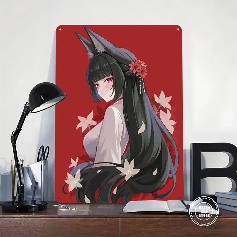 Zenless Zone Zero Miyabi Poster Customized Vintage Metal Signs Wall Art Retro Tin Plaque for Decoration Bedroom Home Decorations