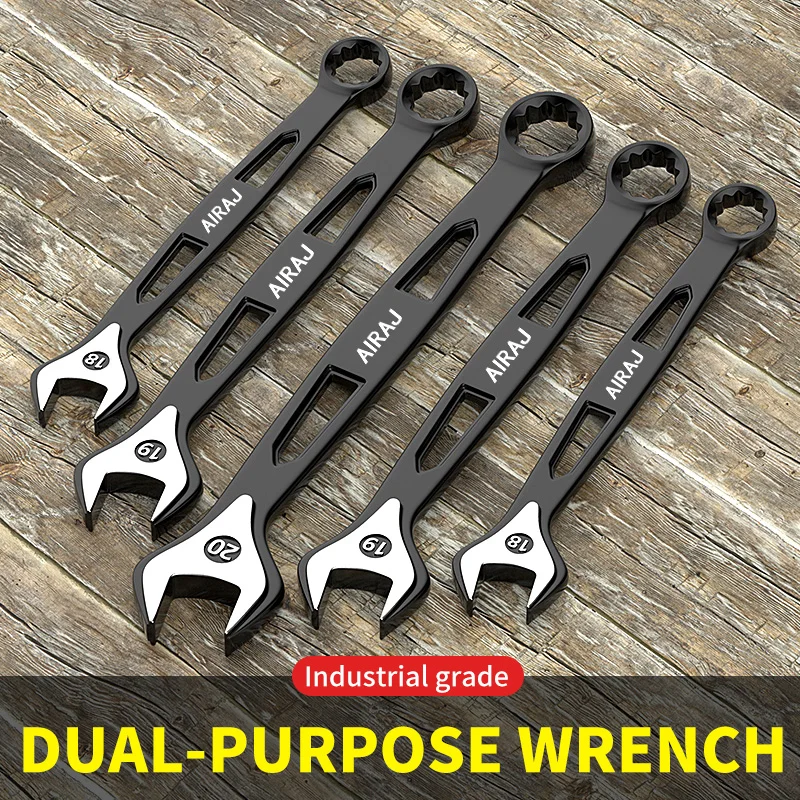 Dual-Ended Wrench, Ratchet Wrench, Industrial Grade, Hardware Tool, Auto Repair Universal Wrench