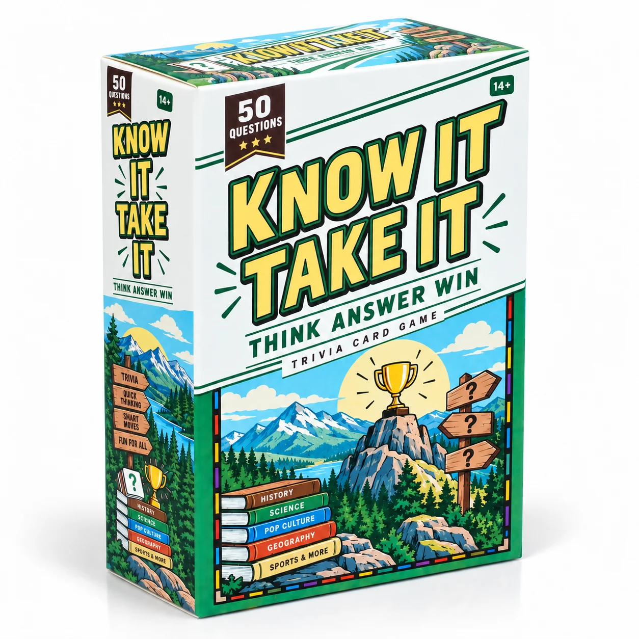 KNOW IT TAKE IT Trivia Card Game General Knowledge Quiz Game Quick Thinking Question Cards for Family Game Night Parties Travel