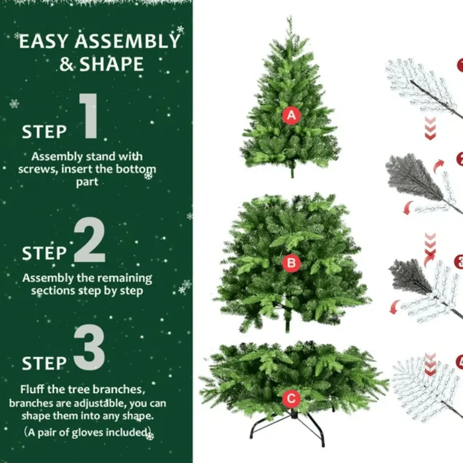 5FT PE PVC gemischter automatischer Weihnachtsbaum mit Lichtern, Weihnachtstrom, leuchtende Feiertagssaison