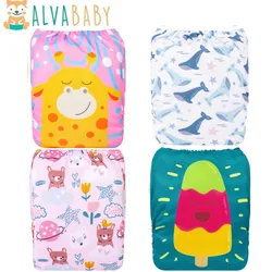 U Pick ALVABABY Cloth Diapers Baby Suede Cloth Inner Fashion Diaper Cloth Nappy for Baby 3-15kg with 1pc Insert