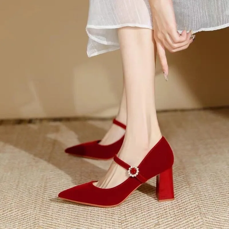 

Женские свадебные туфли на высоком каблуке в китайском стиле, элегантные свадебные туфли с темпераментом, два ношения