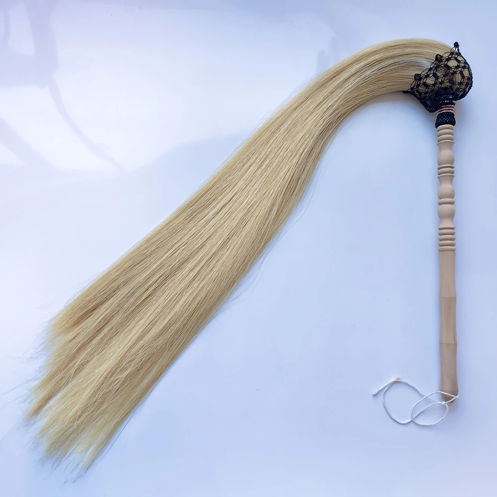 WuDang Tai Chi Whisk High Grade Real Horsetail Wood Handle Taoism FUCHEN Horse Tail