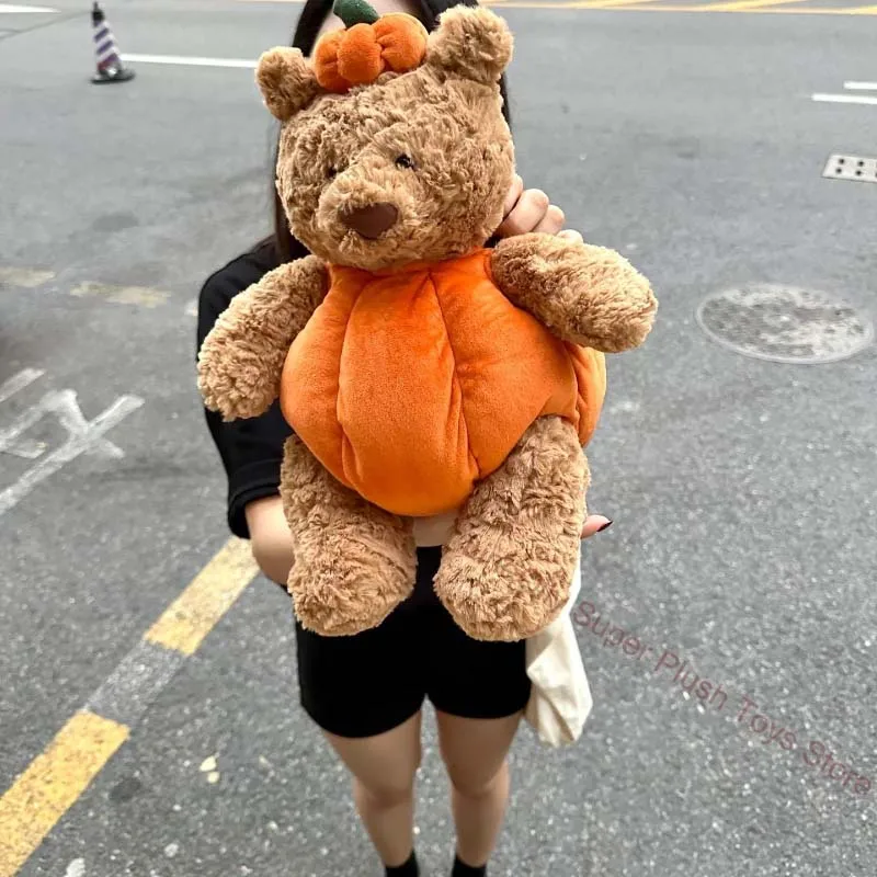 

36cm Kawaii Plush Bear Doll Halloween Pumpkin Brown Teddy Bears Toys Stuffed Soft Baby Appease Pillow Kids Gifts Halloween Decor