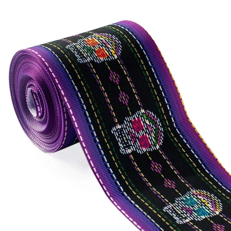 Mexico Flower Printed 25mm/38mm/50mm/75mm Grosgrain Ribbons 5 yards for Hair Bows DIY Handmade Materials