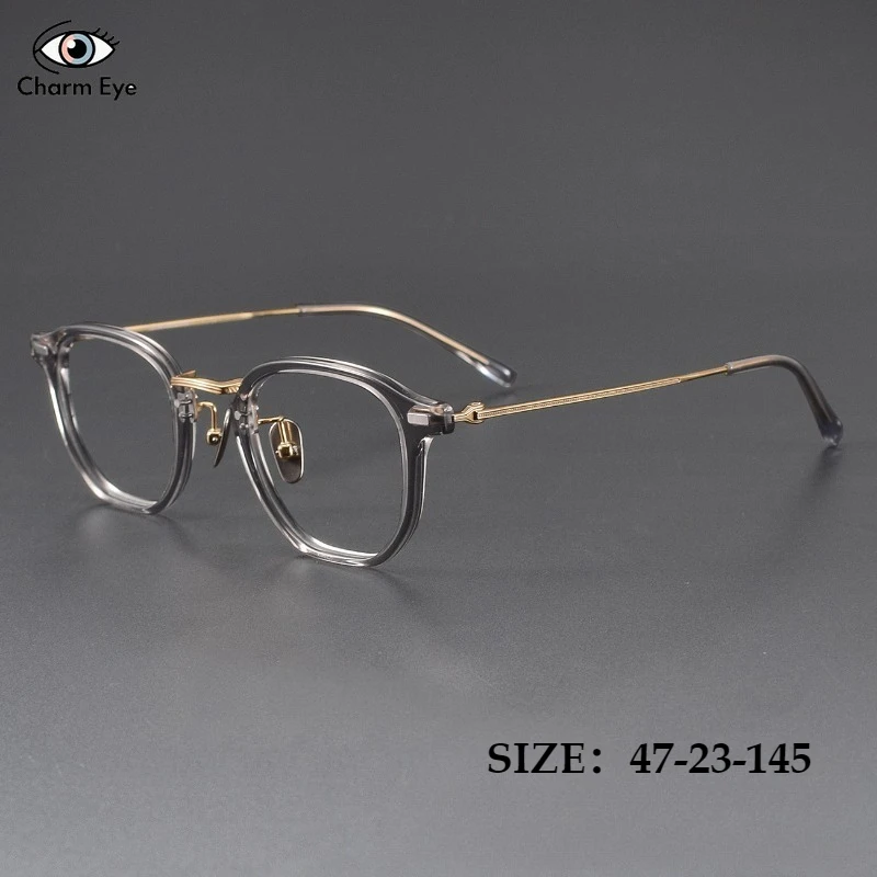

Ultra Light Pure Titanium Glasses Square Women Fashion Myopia Anti Blue Light Optical Men High-quality Acetate Eyeglass Frames